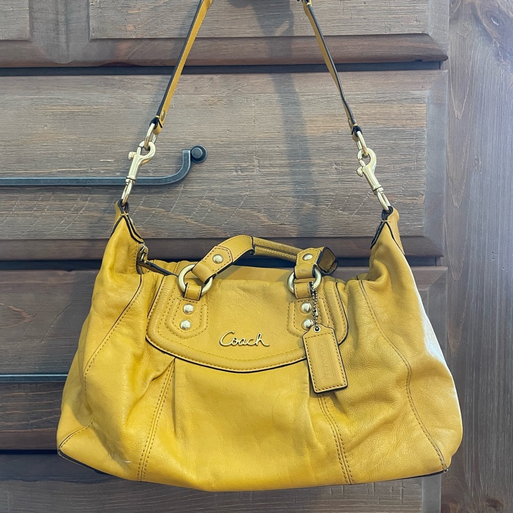 Coach Yellow Leather Women's satchel shoulder bag